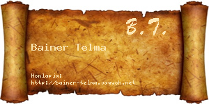 Bainer Telma névjegykártya